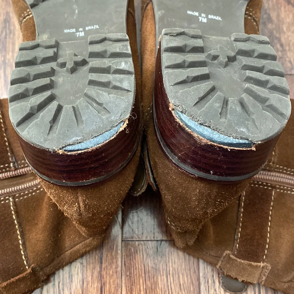 Matisse Brown Suede Leather Lug Sole Boots
